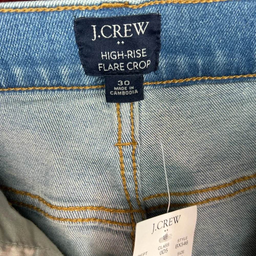J. Crew Light Wash Distressed Cropped Jeans